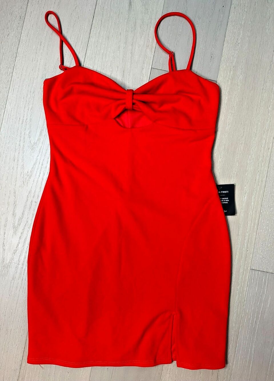 Lulu's Red Mini Dress Strappy Euro Summer Vacation Cutout Sundress NWT L